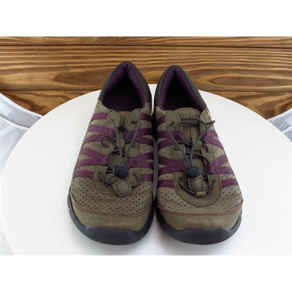 Clarks Size 6 Sneaker Brown Leather Medium Drawstring Women - Picture 3 of 11